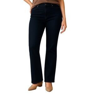 DG2 DIANE GILMAN Jeans Stretch Denim Bootcut Dark Blue Rinse Women’s 20W EUC